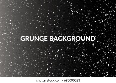 Grunge Vector Background, White Spray On Black, Snow