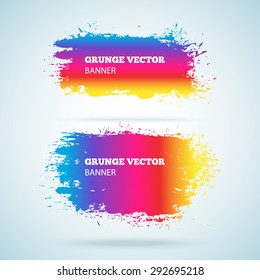Grunge vector banner. EPS10 vector illustration. Grunge vector texture for your design. Grunge banners set. Hand drawn background. Vintage texture.