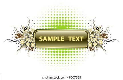 Grunge vector banner with halftone raster.