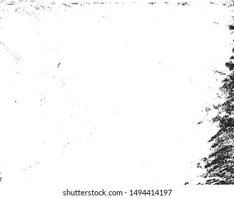 Grunge vector is black and white. Abstract monochrome background pattern of dust, cracks, scuffs, chips, stains, scratch