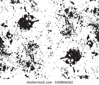 Grunge vector is black and white. Monochrome abstract texture. Background of cracks, scuffs, chips, stains, ink spots, lines.