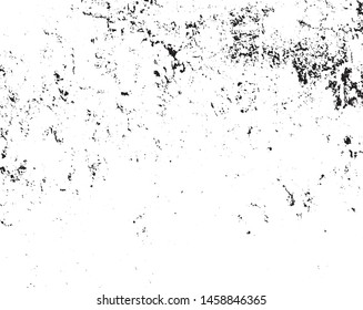 Grunge vector is black and white. Monochrome abstract texture. Background of cracks, scuffs, chips, stains, ink spots, lines.