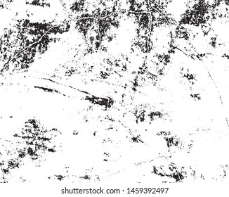 Grunge vector is black and white. Monochrome abstract texture. Background of cracks, scuffs, chips, stains, ink spots, lines.