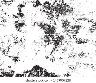 Grunge vector is black and white. Monochrome abstract texture. Background of cracks, scuffs, chips, stains, ink spots, lines.