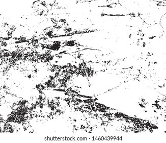 Grunge vector is black and white. Monochrome abstract texture. Background of cracks, scuffs, chips, stains, ink spots, lines.