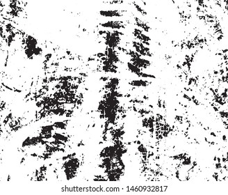 Grunge vector is black and white. Monochrome abstract texture. Background of cracks, scuffs, chips, stains, ink spots, lines.