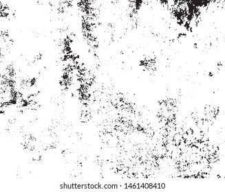 Grunge vector is black and white. Monochrome abstract texture. Background of cracks, scuffs, chips, stains, ink spots, lines.