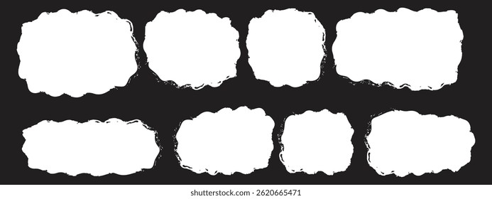 Colección de Formas de pincel de manchas de Vector Grunge. Ilustración vectorial. Eps 10