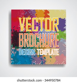 Grunge Vector Brochure Design Template. Modern Retro Flyer , Banner or Poster.