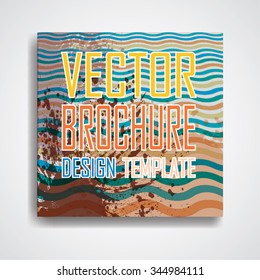 Grunge Vector Brochure Design Template. Retro Flyer , Banner or Poster.