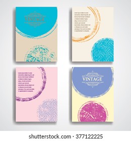 Grunge Vector Brochure Templates . Unusual poster Design Collection.