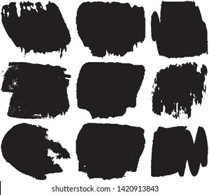 Grunge vector brush. Abstract black spots on a white background. Templates for the destruction of text and print. Isolated lines