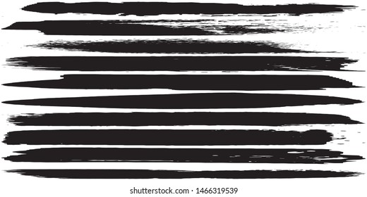 Grunge vector brush. Abstract lines. Smears of dry ink. Black spots on a white background