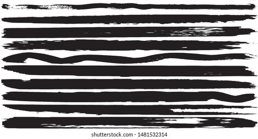 Grunge vector brush. Abstract lines. Smears of dry ink. Black spots on a white background