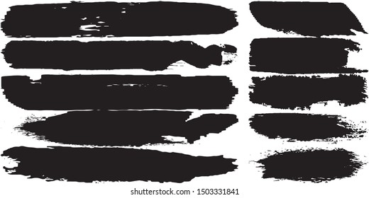 Grunge vector brush. Abstract lines. Smears of dry ink. Black spots on a white background