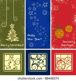 Grunge Vector Christmas Ornaments