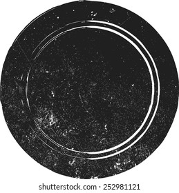 Grunge Vector Circle Stamp with High Detailed Distress Texture