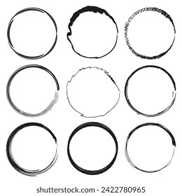 Grunge vector circles. Vector illustration. EPS 10.