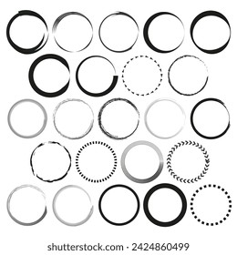 Grunge vector circles. Vector illustration. EPS 10.