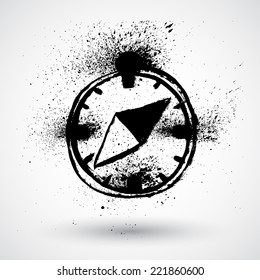 Grunge vector compass