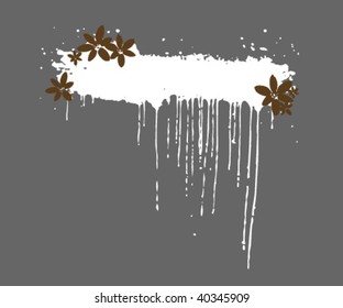 grunge Vector drops-splash.  Tropical Flower