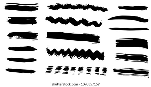 Grunge vector dry brush strokes