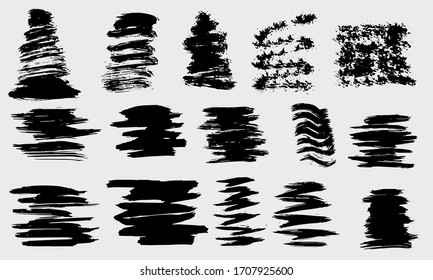 Grunge vector dry brush strokes