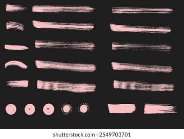 Grunge vector dry brush strokes, vector, isolated, hand drawn.