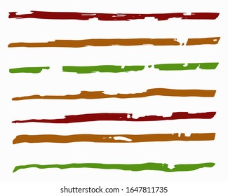 Grunge los trazos de marcadores secos vectoriales. Aislado sobre fondo blanco. Colección de elementos dibujados a mano para el diseño