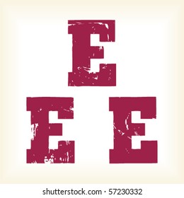 Grunge vector E letter - vector type alphabet - slab serif font