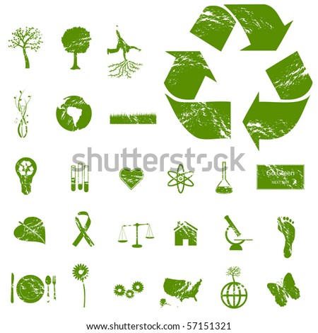 Grunge Vector Eco Icons