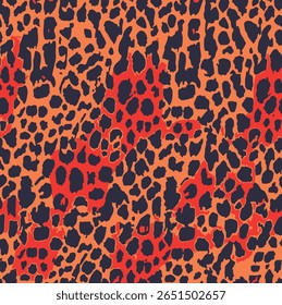 Grunge Vetor elegante abstrato invertido cor vívida define leopardo animal pele chita, vida selvagem, moda, imprimir repetir, natural texturizado, tecido sem emenda padrão, tudo sobre impressão adequado na superfície 