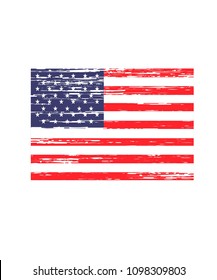 Grunge Vector Flag of The USA America