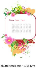 Grunge vector floral design.