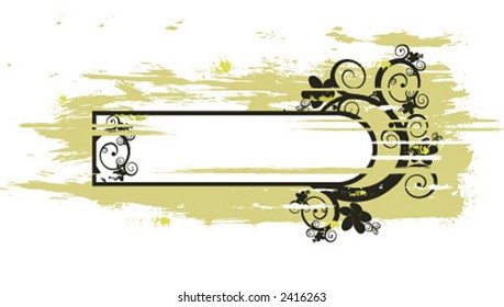 grunge vector floral frame