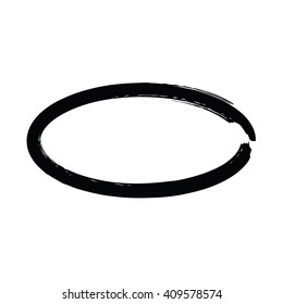 Grunge vector frame oval shape
