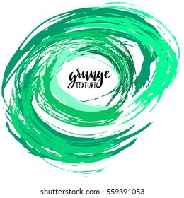 Grunge vector frame. Watercolor background. Hand drawn texture. Abstract round shape