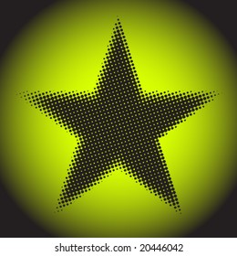 grunge vector halftone star
