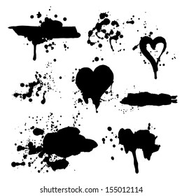 Grunge vector hand drawn background. Ink splatter