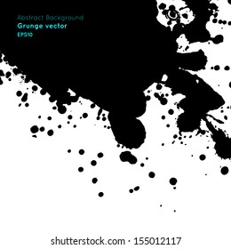 Grunge vector hand drawn background. Ink splatter