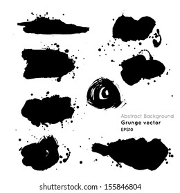 Grunge vector hand drawn background. Ink splatter