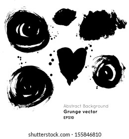Grunge vector hand drawn background. Ink splatter