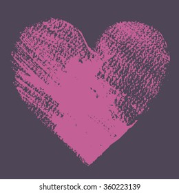 Grunge vector hand paint acrylic heart