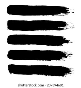 Grunge Vector handmade brush strokes set painted by ink
