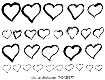 Grunge vector hearts