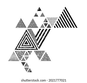 Grunge vector Hipster Triangle Background . Pattern  . Abstract modern Geometrical Design Template .