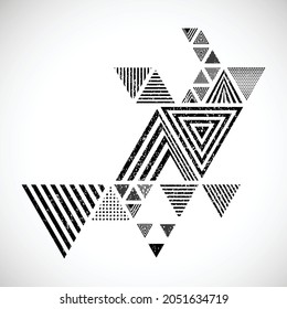 Grunge vector Hipster Triangle Background . Pattern  . Abstract modern Geometrical Design Template .