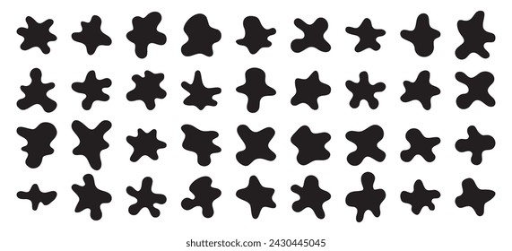 Grunge vector illustration with a collection of black ink blots and drops, creating an abstract artistic background