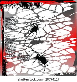 grunge vector illustration of spider