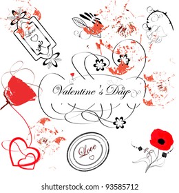 grunge vector illustration with Valentine's Day
